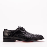 The Valmont Black Python Leather Derby Shoe - Vinci Leather