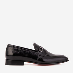 The Blackwell Black Patent Bit Loafer Shoe - Vinci Leather