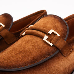 The Brooks Brown Suede Bit Loafer Shoe - Vinci Leather
