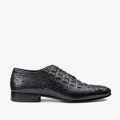 The Randor Black Crocodile Leather Oxford Shoe - Vinci Leather