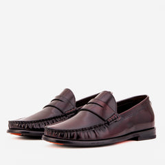 The Belmont Burgundy Polished Leather Loafer - Vinci Leather