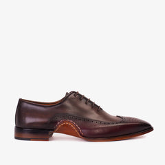 The Royal Hand Craft Burgundy Wingtip Oxford Shoe - Vinci Leather