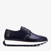 The Obsidian Navy Python Leather Sneaker - Vinci Leather