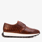 The Obsidian Tan Python Leather Sneaker - Vinci Leather