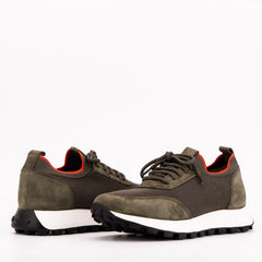 The Berlin Green Suede Leather Sneaker - Vinci Leather