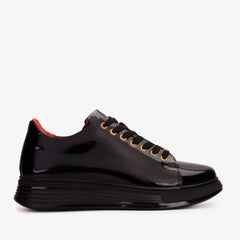 The Peklin Patent Black Leather Sneaker - Vinci Leather