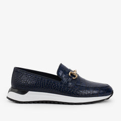 The Padova Navy Blue Leather Sneaker - Vinci Leather