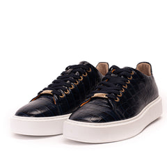 The Dublin Blue Leather Sneaker - Vinci Leather