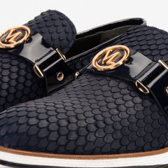 The Legacy Navy Blue Leather Casual Loafer Shoe - Vinci Leather