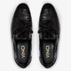 The Istanbul Black Leather Tassel Loafer Shoe - Vinci Leather