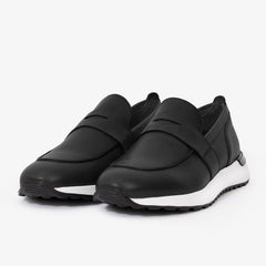 The Lara Black Leather Sneaker - Vinci Leather