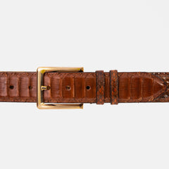 The Boss Tan Pythn Snk Leather Belt - Vinci Leather