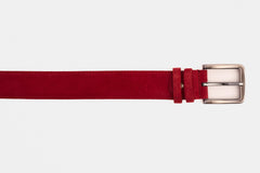 The Bari Red Suede Leather Belt - Vinci Leather