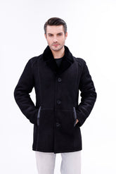 The Lariana Black Shearling Jacket - Vinci Leather