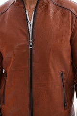 The Varden Tan Leather Jacket - Vinci Leather