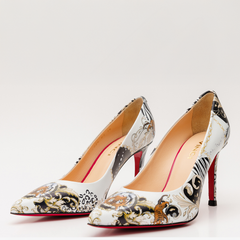 The Perugia White Leather Pump Shoe - Vinci Leather
