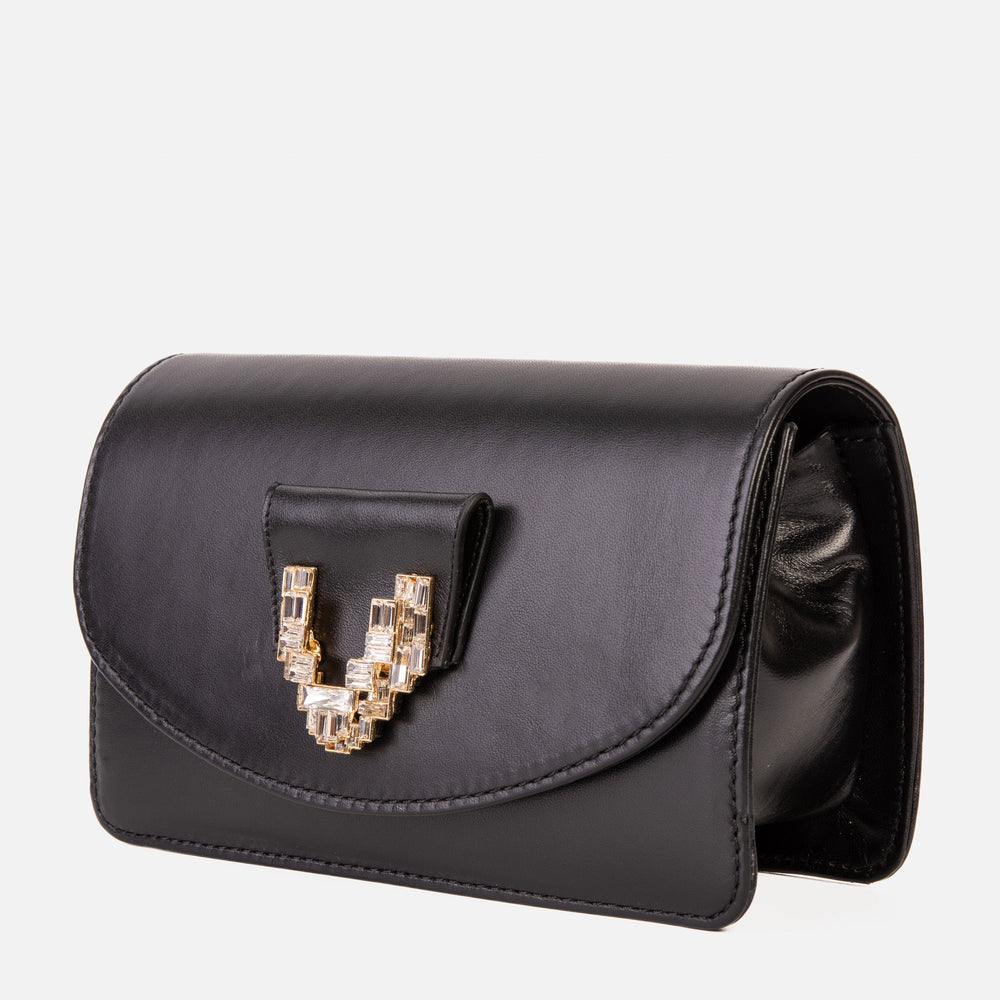 The Love Black Leather Handbag - Vinci Leather