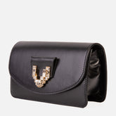The Love Black Leather Handbag - Vinci Leather