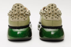 The Venezia Green Leather Sneaker - Vinci Leather