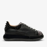 The Venezia Black Leather Sneaker - Vinci Leather