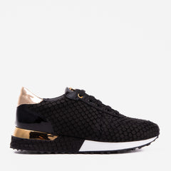 The Scarlet Black Leather Sneaker - Vinci Leather