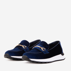 The Milan Navy Blue Leather Sneaker - Vinci Leather