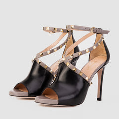 The Ribnica Black Leather Ankle Strap Sandal - Vinci Leather