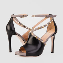 The Ribnica Black Leather Ankle Strap Sandal - Vinci Leather
