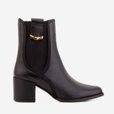 The Kensington Black Leather Block Heel Women’s Mid-Calf Boot - Vinci Leather