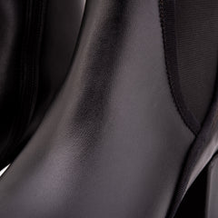 The Kensington Black Leather Block Heel Women’s Mid-Calf Boot - Vinci Leather