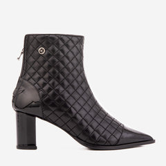 The Celeste Black Tip Quilted Leather Women’s Boot - Vinci Leather