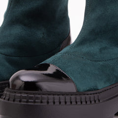 The Sorella Deep Teal Suede Leather Women’s Boot - Vinci Leather