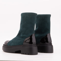 The Sorella Deep Teal Suede Leather Women’s Boot - Vinci Leather