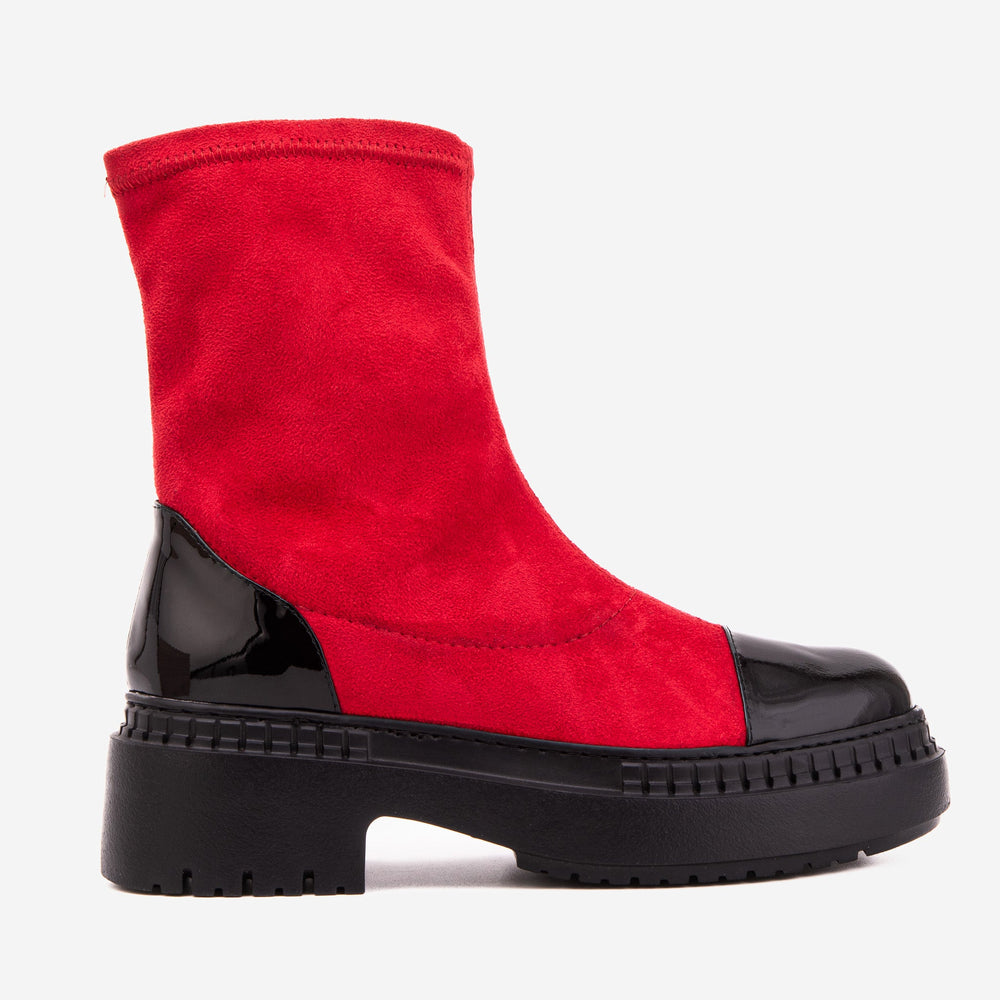 The Sorella Red Tip Suede Leather Women’s Boot - Vinci Leather