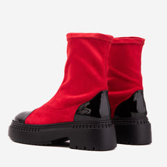 The Sorella Red Tip Suede Leather Women’s Boot - Vinci Leather