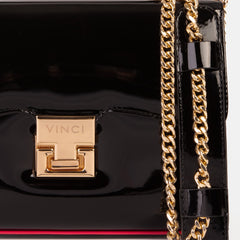 The Ege Black Patent Leather Handbag - Vinci Leather