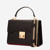 The Ege Black Leather Handbag - Vinci Leather