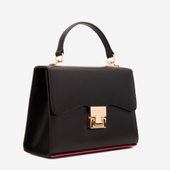The Ege Black Leather Handbag - Vinci Leather