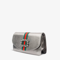 The Afega Silver Leather Handbag - Vinci Leather