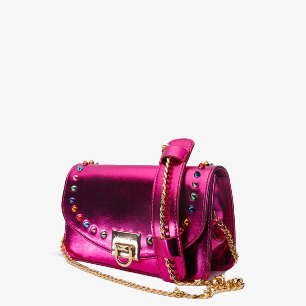 The Caris Fuchsia Leather Handbag - Vinci Leather