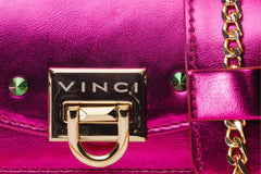 The Caris Fuchsia Leather Handbag - Vinci Leather