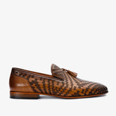 The Meram Brown Leather Tassel Slip-On Loafer Shoe - Vinci Leather