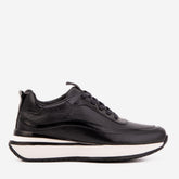 The Modena Black Leather Sneaker - Vinci Leather
