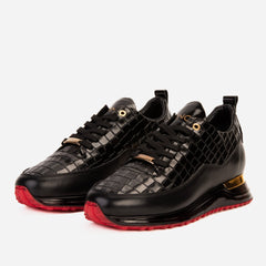 The Marseille Black Leather Sneaker - Vinci Leather