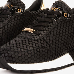 The Majesty Black Gold Leather Sneaker - Vinci Leather