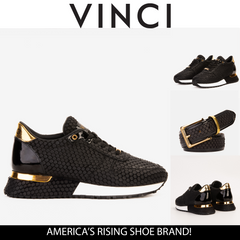 The Majesty Black Gold Leather Sneaker - Vinci Leather