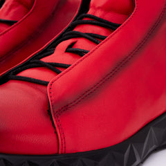 The Vertex Red Leather Men's Sneaker - Vinci Leather