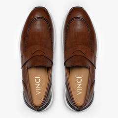 The Lara Tan Leather Sneaker - Vinci Leather