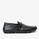 The Bologna Black Leather Bit Drive Loafer Shoe - Vinci Leather