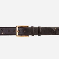 The Infanta Black Spike Leather Belt - Vinci Leather
